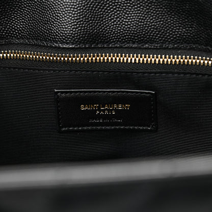Saint Laurent Grain De Poudre Matelasse Chevron Monogram Shopping Bag Black 6 of 10
