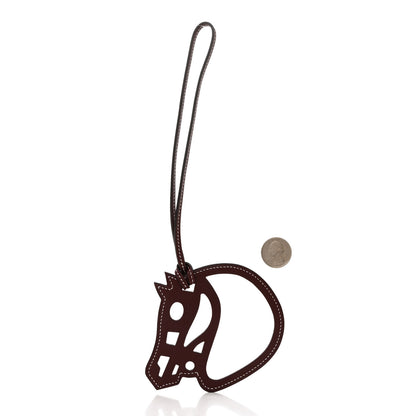 Hermes Swift Paddock Cheval Horse Bag Charm Bordeaux 2 of 3