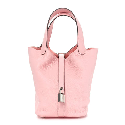 Hermes Taurillon Clemence Picotin Lock 18 PM  Rose Sakura 1 of 11