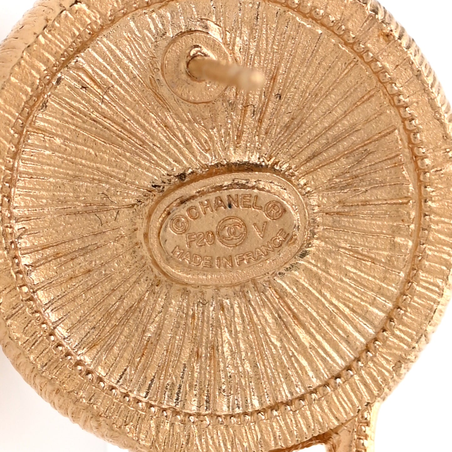 Pearl CC Tags Drop Earrings Gold