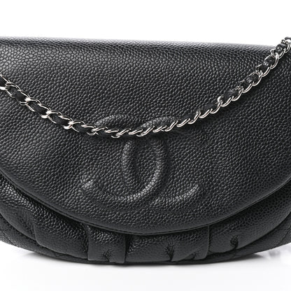 Chanel Caviar Half Moon Wallet On Chain WOC Black 9 of 11