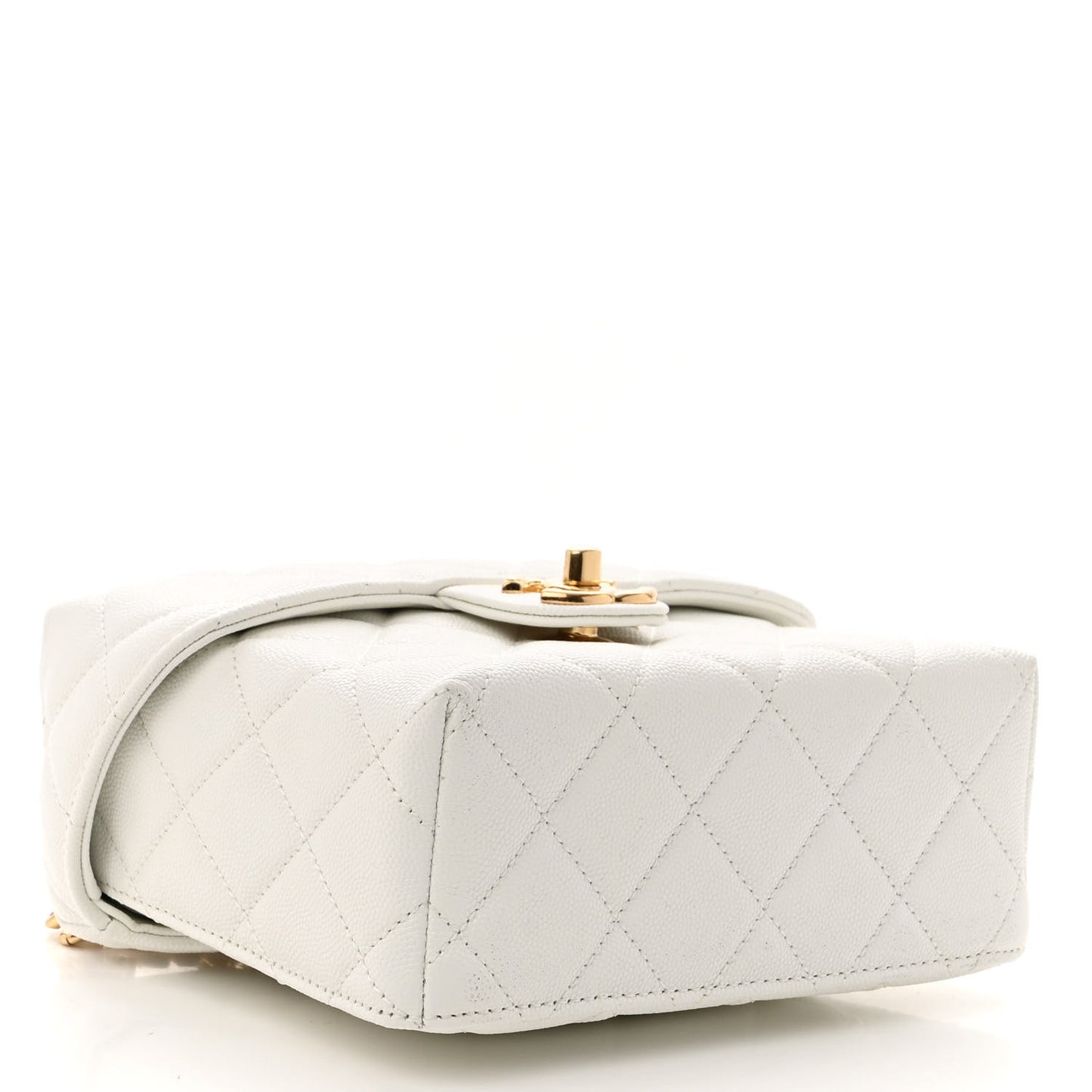 Caviar Quilted Handy Box Vanity Case White