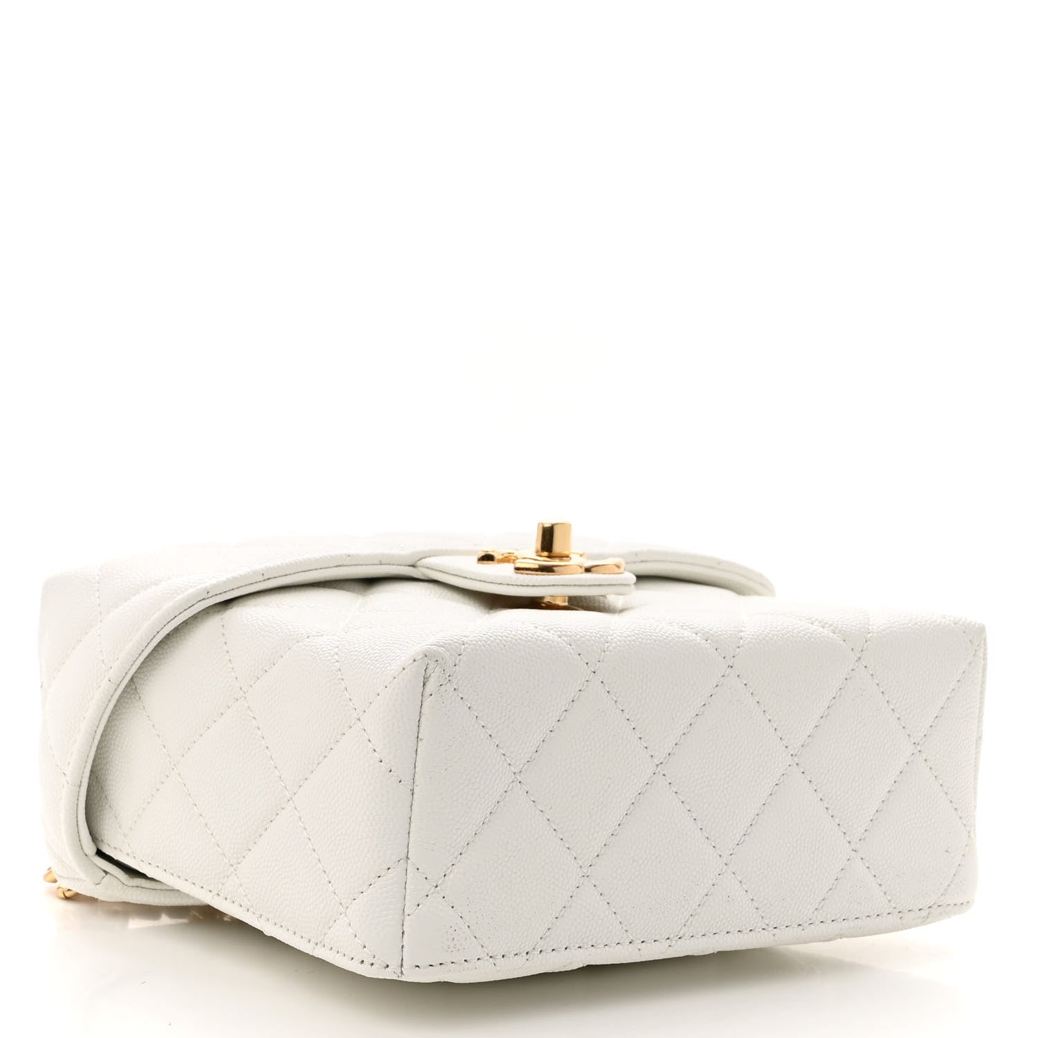 Chanel Caviar Quilted Handy Box Vanity Case White 4 of 10