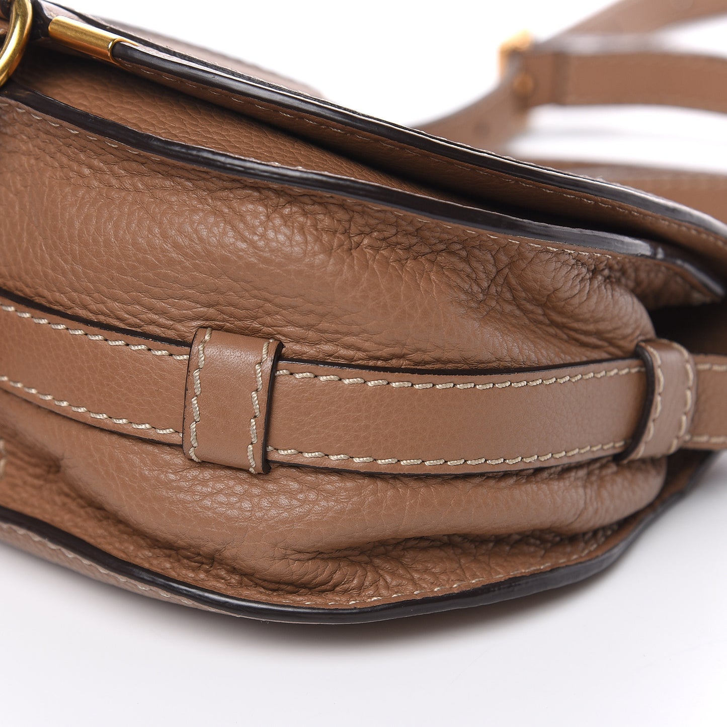 Calfskin Mini Marcie Round Crossbody Bag Nut