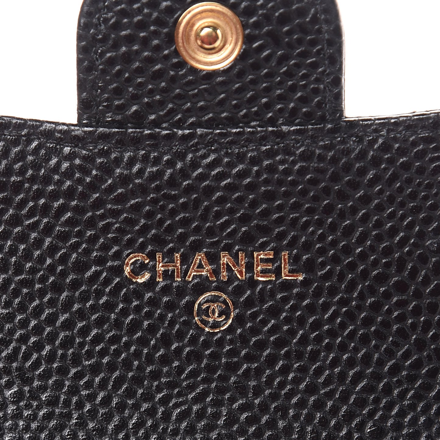 Caviar Quilted Flap Card Holder Black