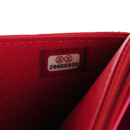 Chanel Lambskin Quilted Wallet On Chain WOC Red Pink 8 of 8