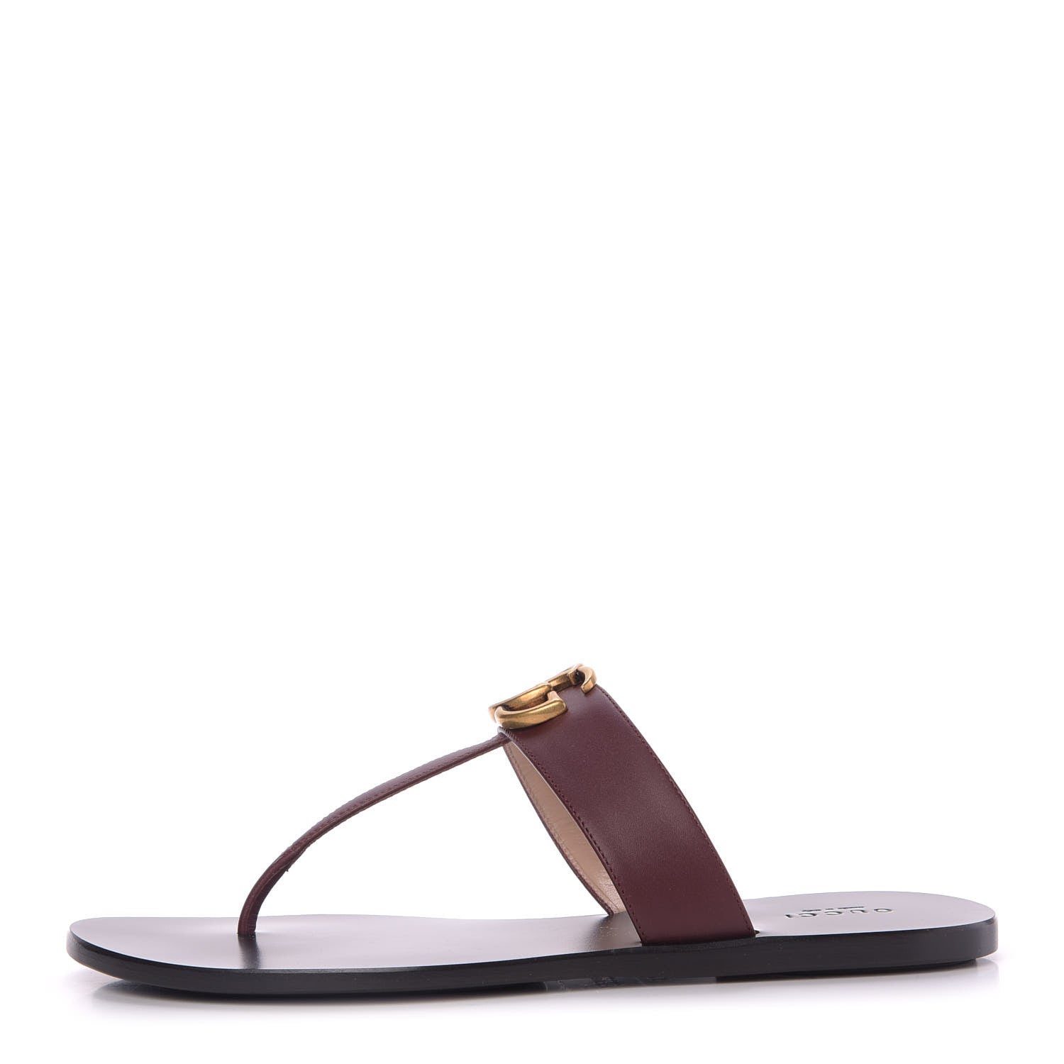 Gucci Calfskin GG Marmont Thong Sandals 38.5 Vintage Bordeaux 1 of 9