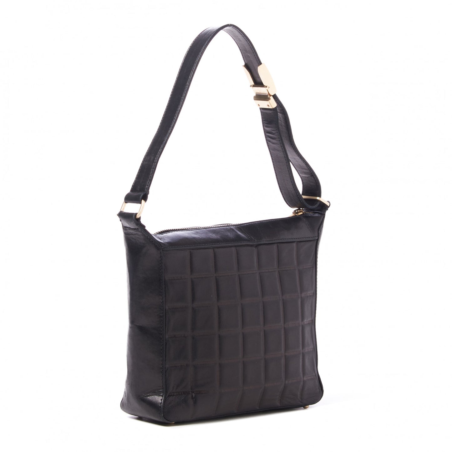 Calfskin Bamboo Trapuntata Queen Margaret Top Handle Bag Mystic White Black