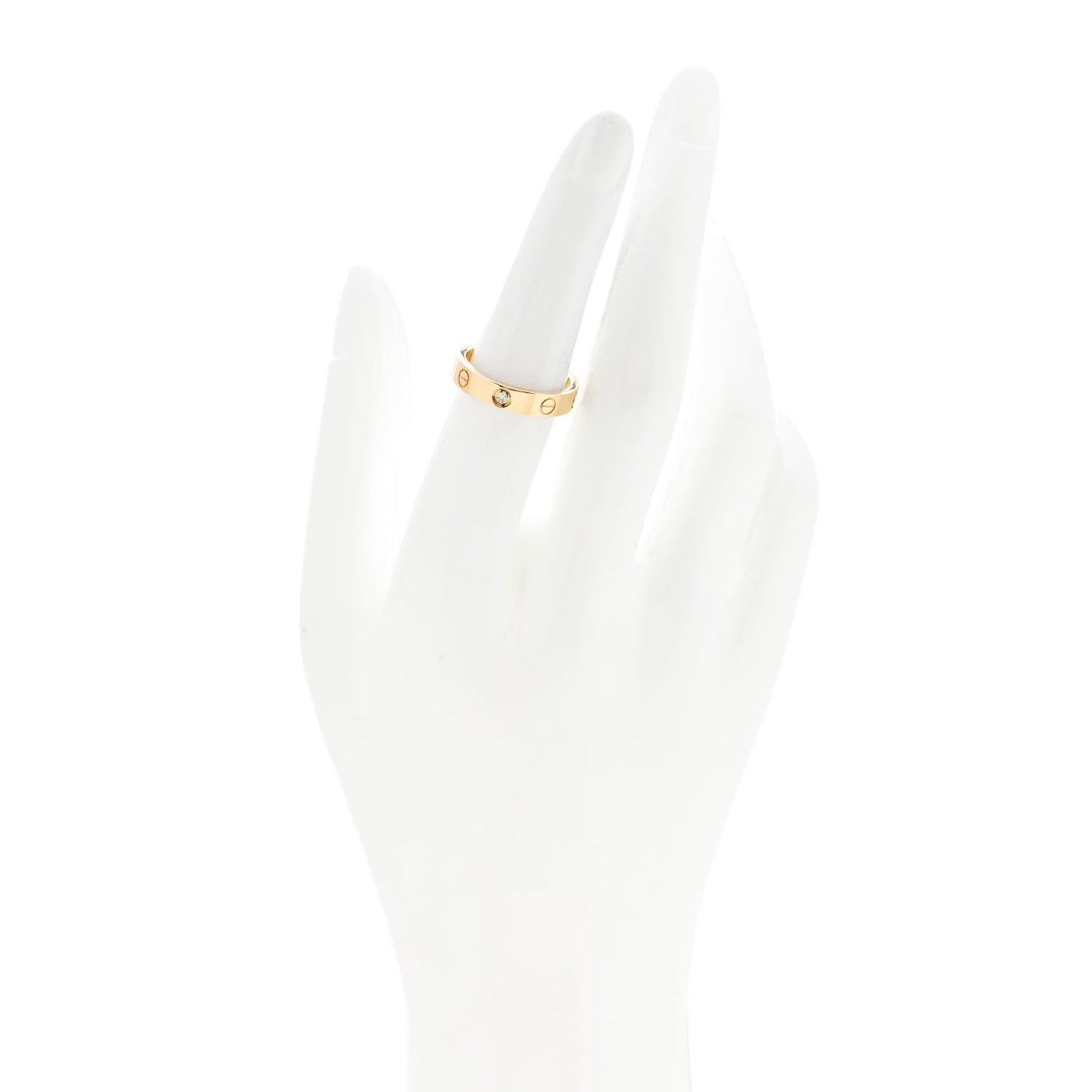 18K Yellow Gold Diamond 4mm LOVE Wedding Band Ring 53 6.5