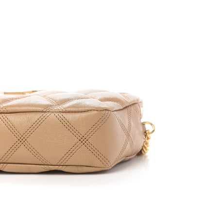 Saint Laurent Grained Lambskin Quilted Mini Becky Double Zip Bag Dark Beige 9 of 9