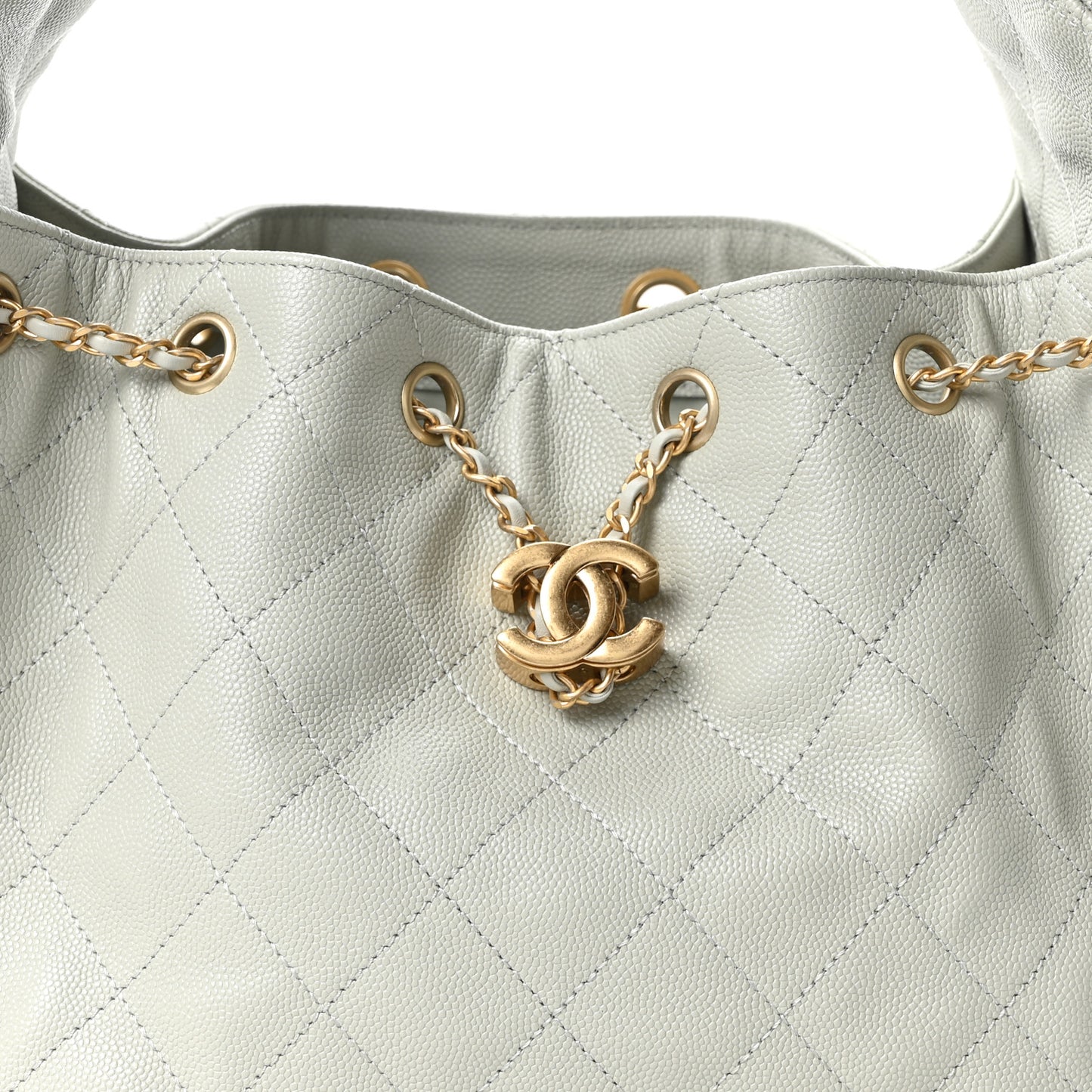 Caviar Quilted Small Chanel 25 Handbag Light Green