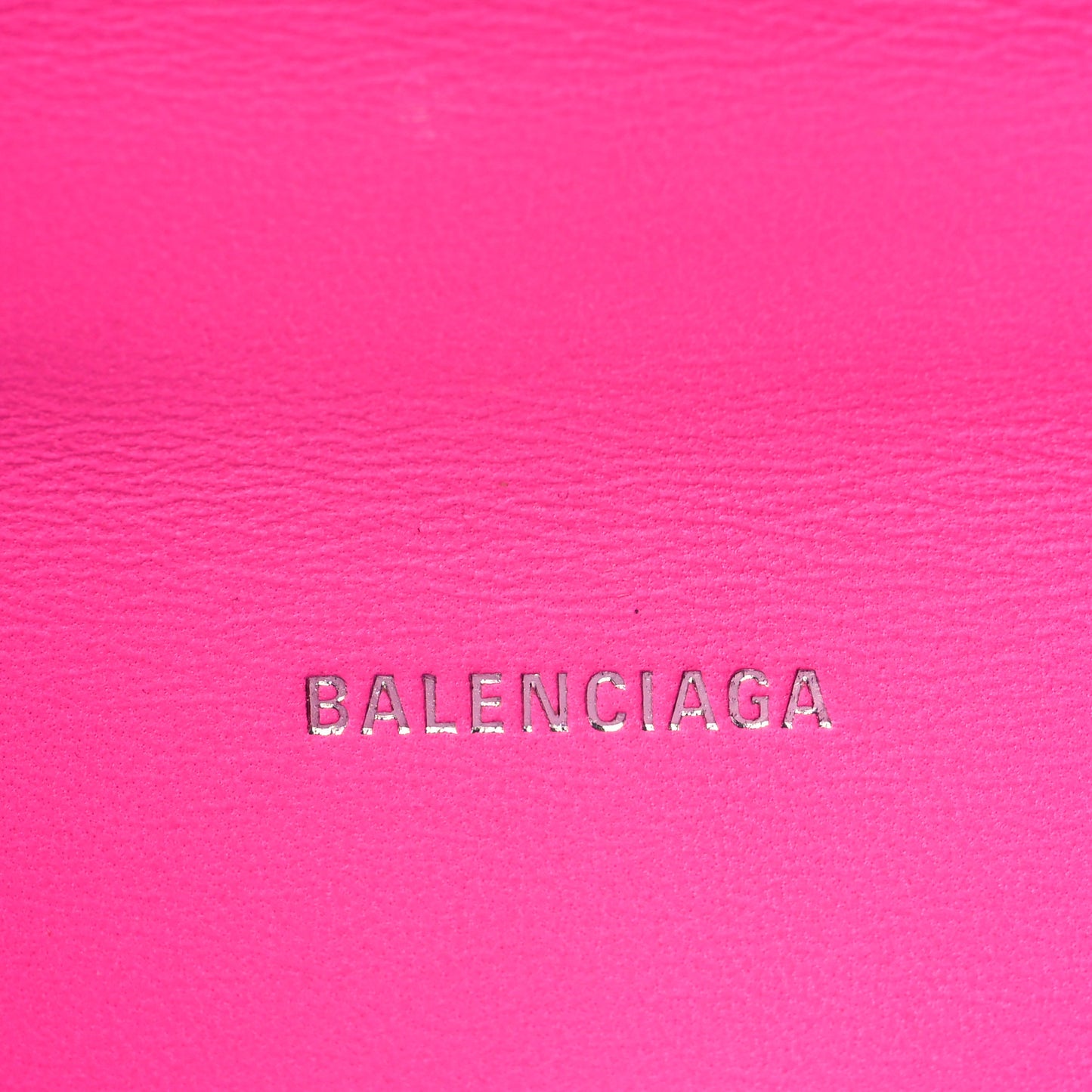 Shiny Calfskin Crocodile Embossed Hourglass Top Handle Bag XS Neon Pink
