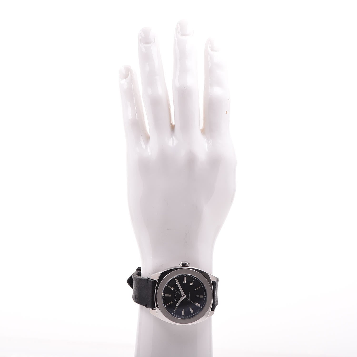 Gucci Stainless Steel Calfskin 44mm GG2570 Toscano Quartz Watch Black 2 of 9