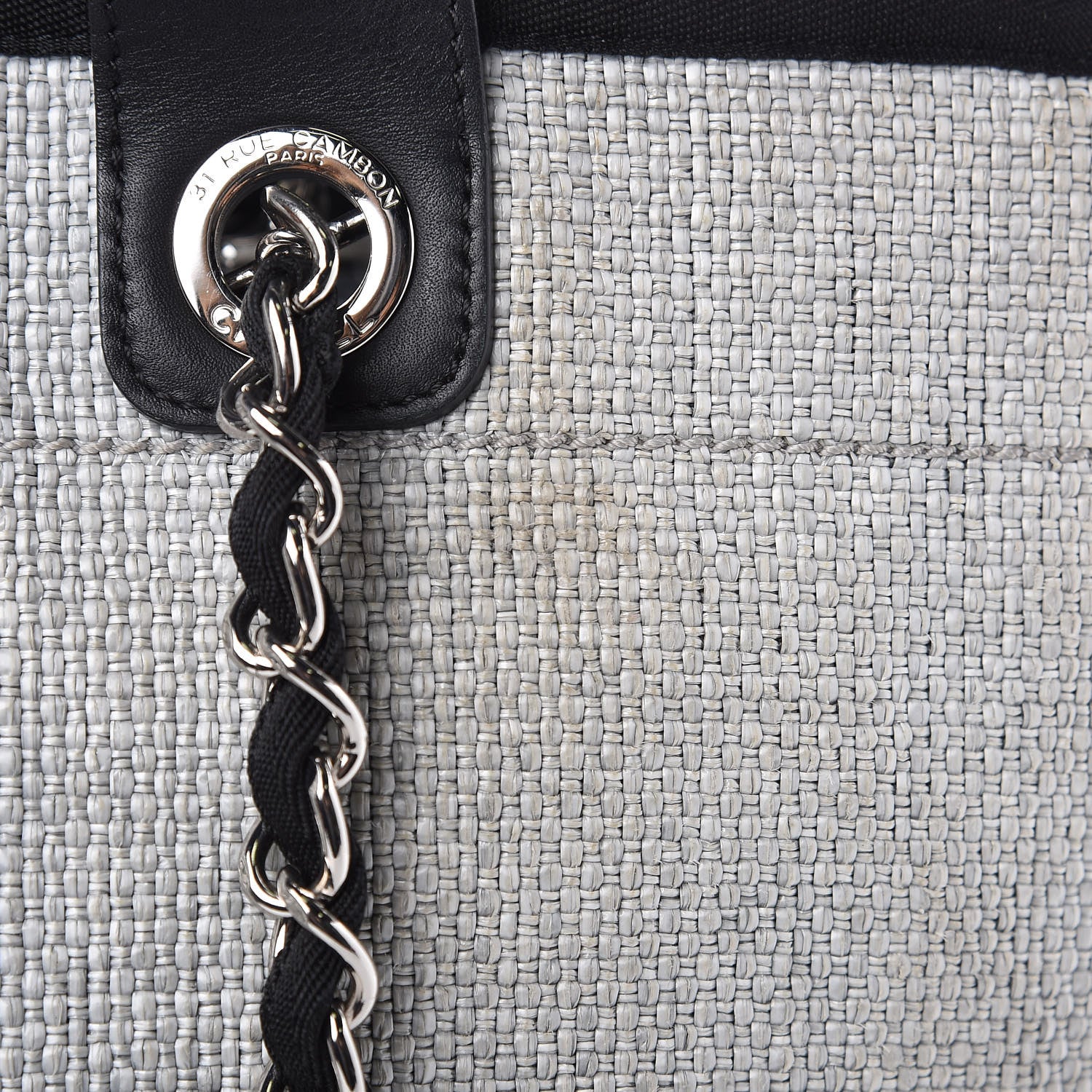 Chanel Canvas Deauville Large Tote Grey 12 of 13