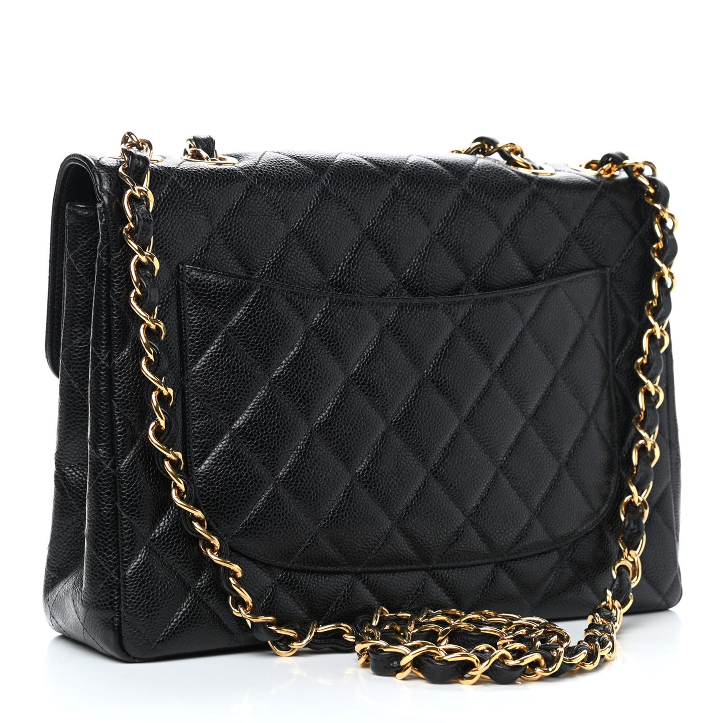 Caviar Quilted Jumbo Single Flap Black
