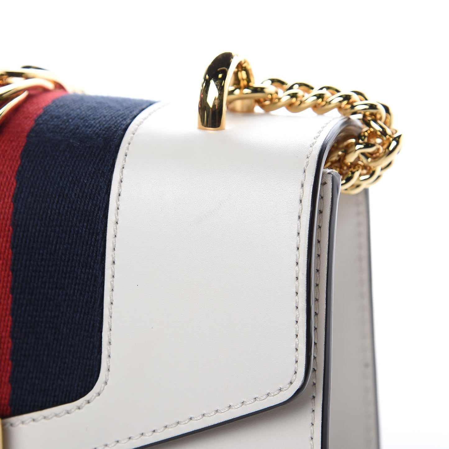 Calfskin Mini Sylvie Chain Shoulder Bag White