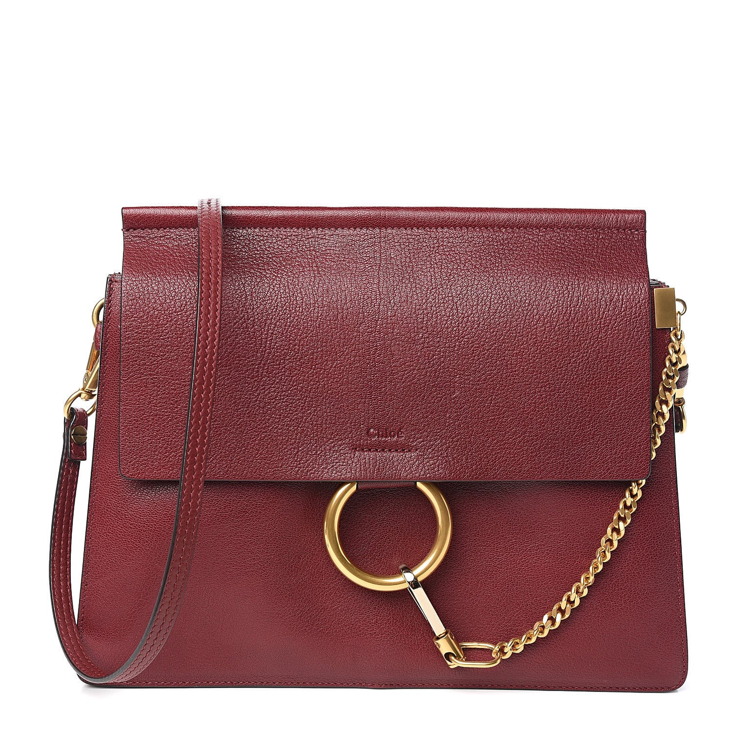 Chloe Calfskin Medium Faye Shoulder Bag Sienna Red 1 of 10