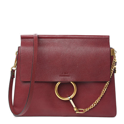 Chloe Calfskin Medium Faye Shoulder Bag Sienna Red 1 of 10