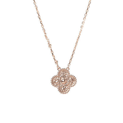 Van Cleef & Arpels 18K Rose Gold Vintage Alhambra Pendant Necklace 4 of 8