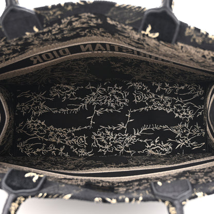 Christian Dior Velvet Jardin d'Hiver Embroidered Large Book Tote Black Gold 5 of 10