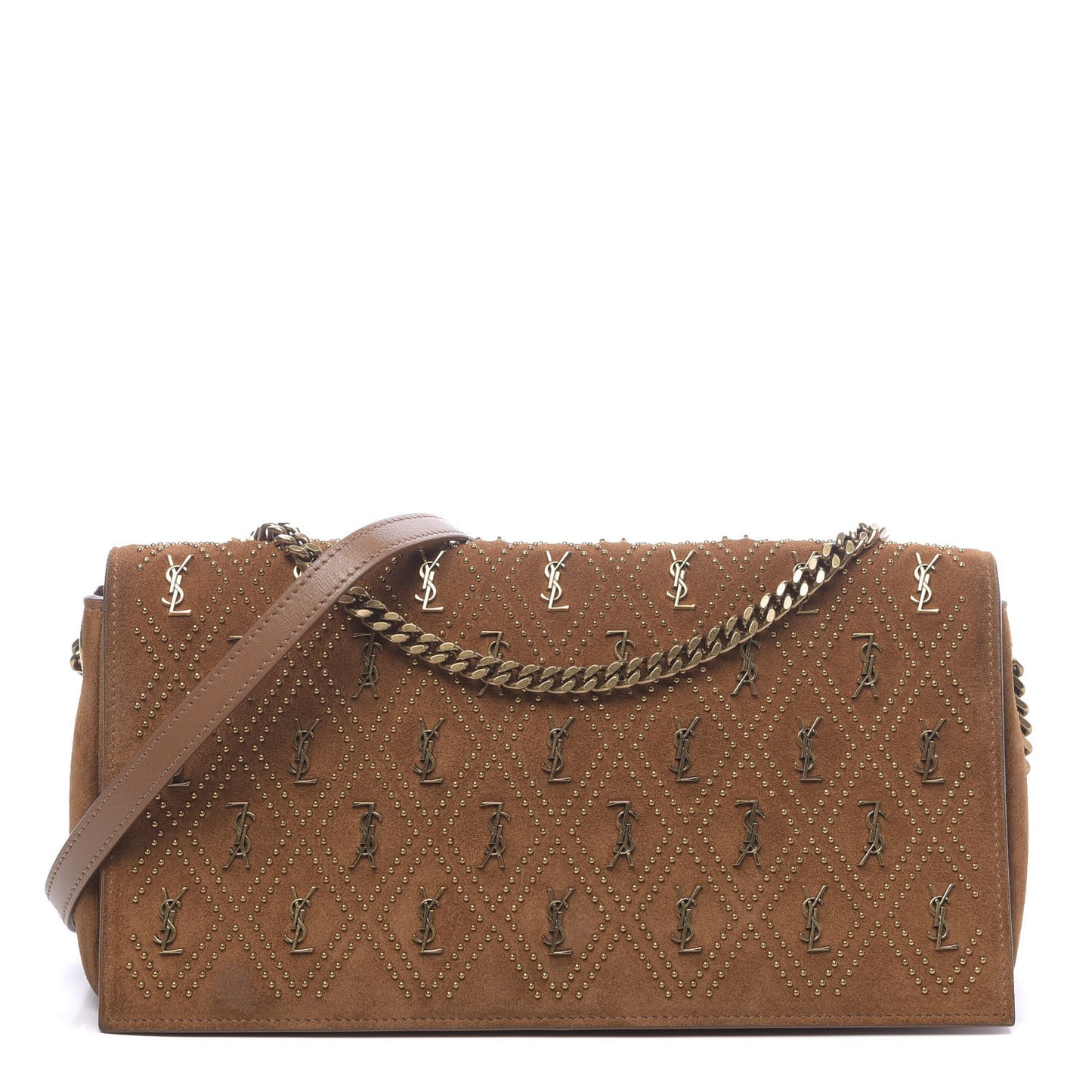 Suede Studded Monogram Kate 99 Cinnamon
