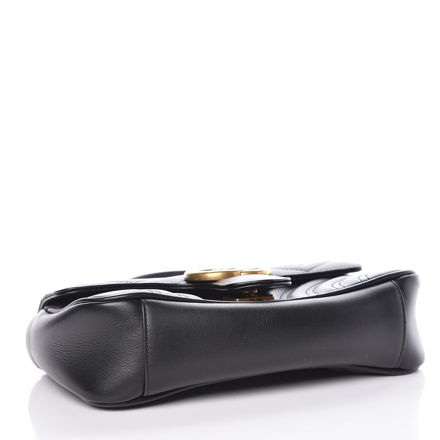 Calfskin Matelasse Mini GG Marmont Shoulder Bag Black