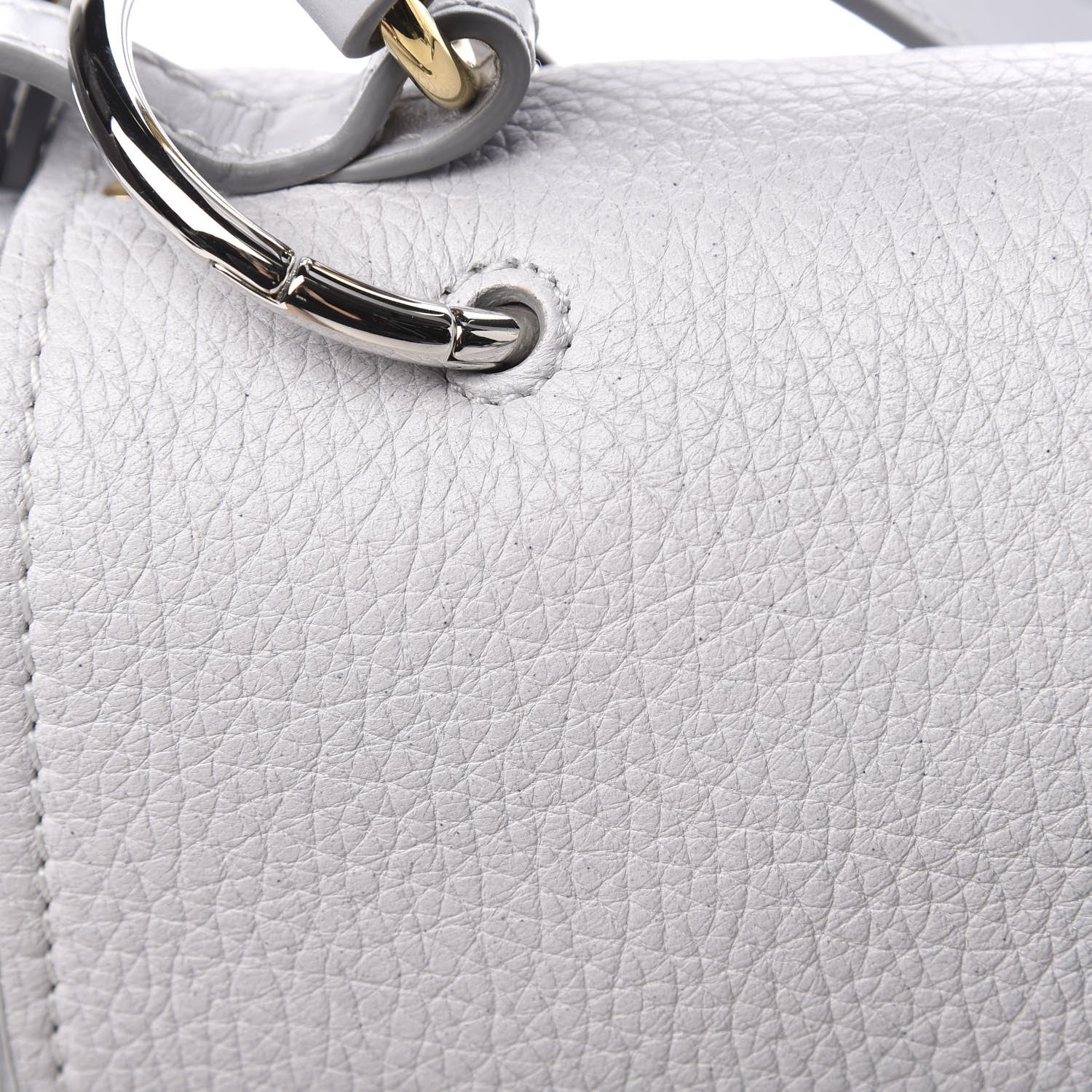 Chloe Shiny Grained Calfskin Medium Aby Day Shoulder Bag Airy Grey 11 of 11