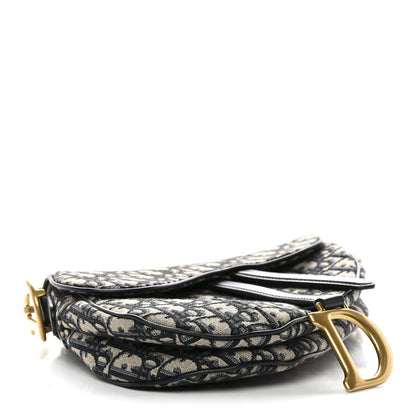 Christian Dior Oblique Saddle Bag Blue 4 of 11