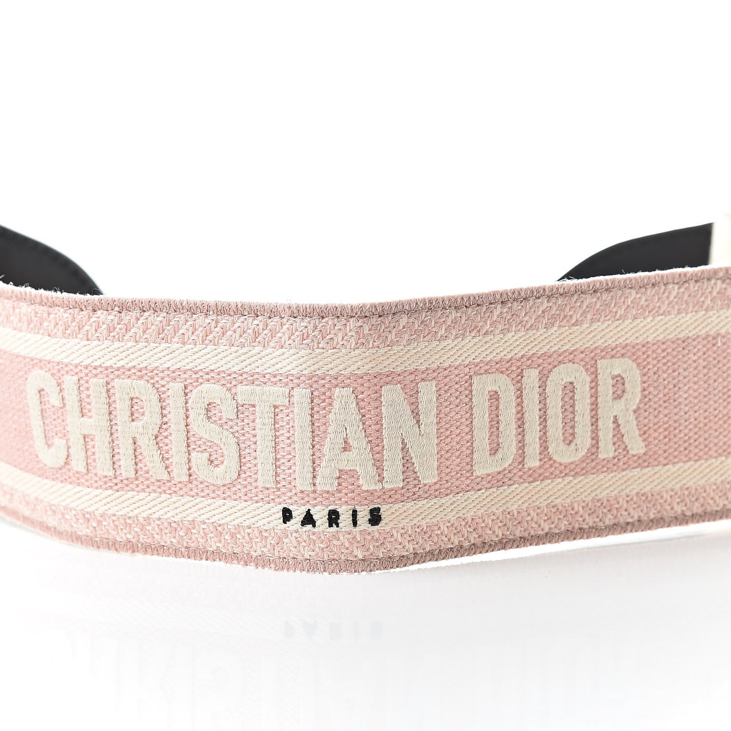 Christian Dior Canvas Embroidered Shoulder Strap Pink Multicolor 3 of 4