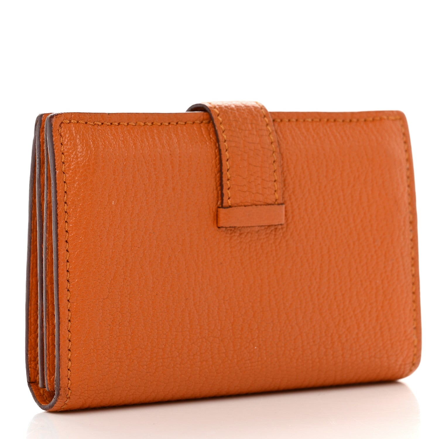 Hermes Chevre Mysore Mini Bearn Wallet Orange 3 of 9