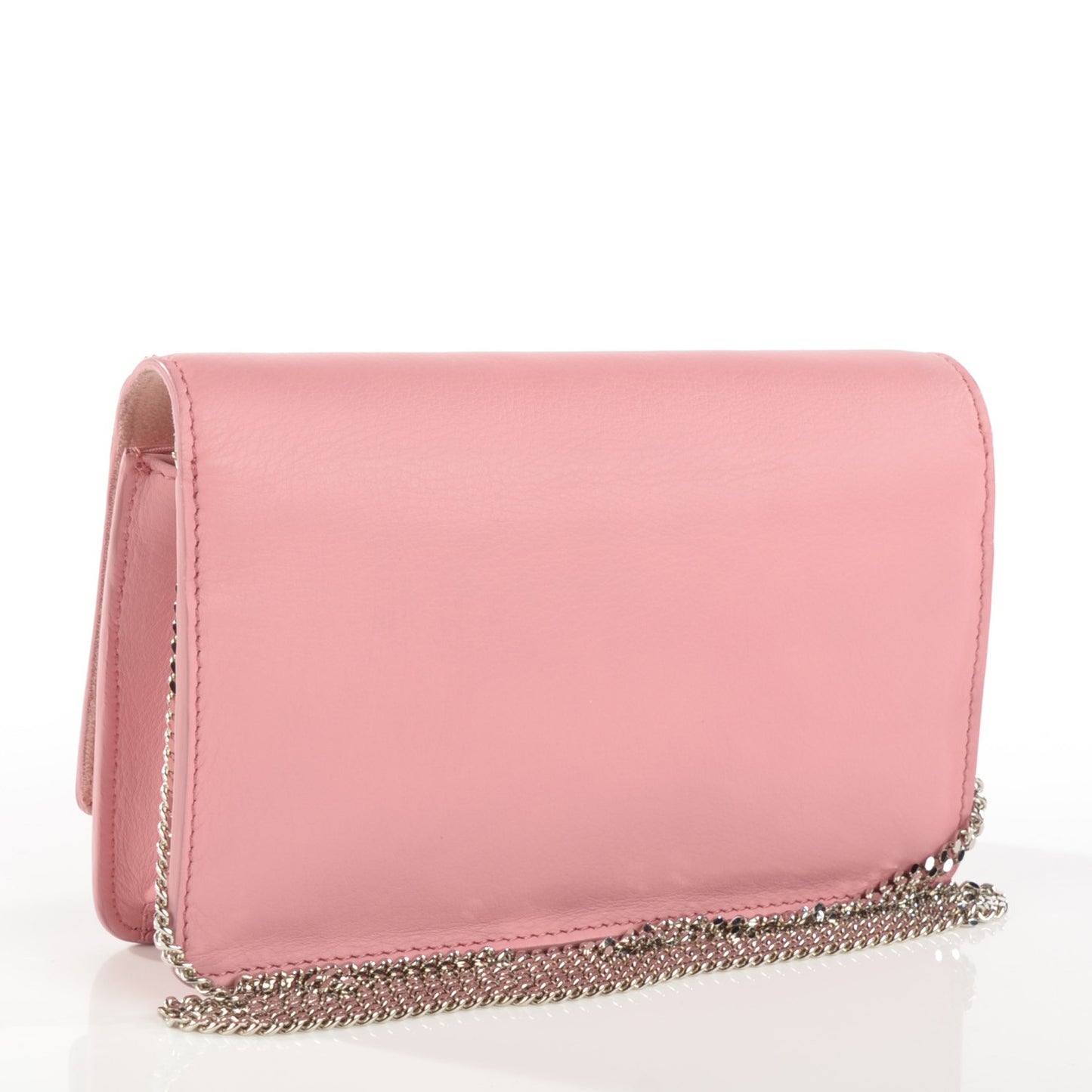 Vitello Flamingo Tube Wallet on Chain Pink
