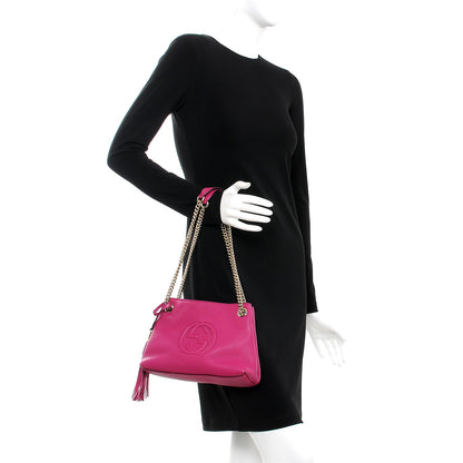 Gucci Cellarius Calfskin Small Soho Chain Shoulder Bag Bright Bouganville 2 of 8
