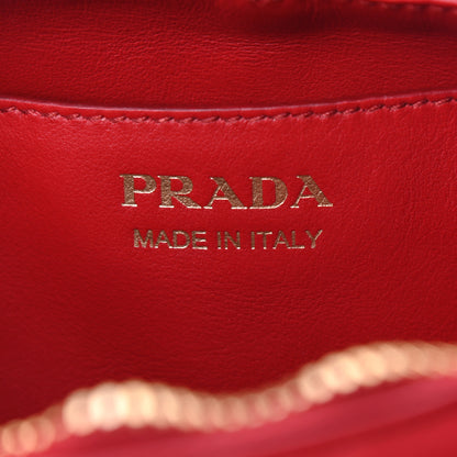 Prada Soft Calfskin Bandoliera Crossbody Bag Fuoco 6 of 10