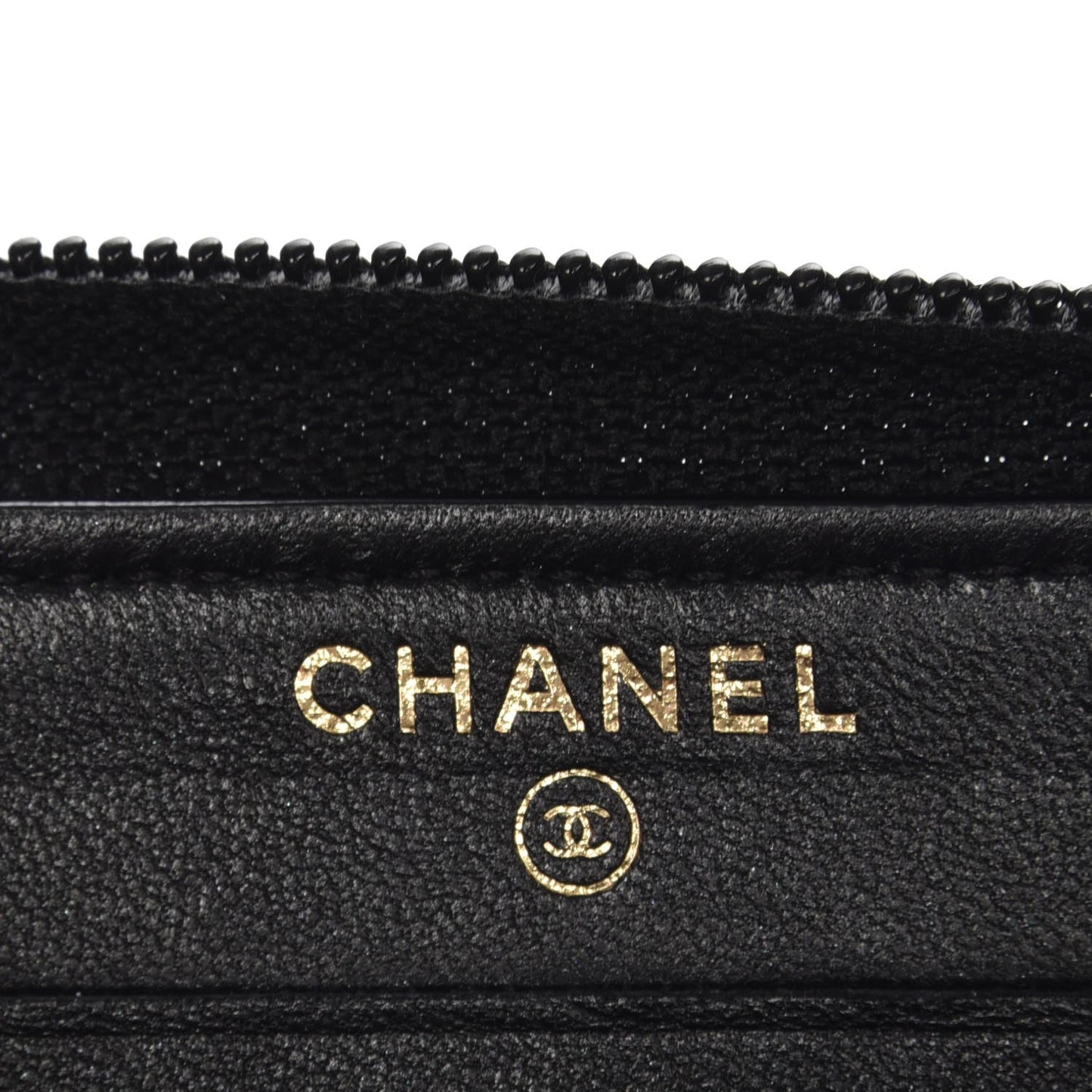 Glazed Calfskin Quilted Small Boy Zip Around Wallet Black