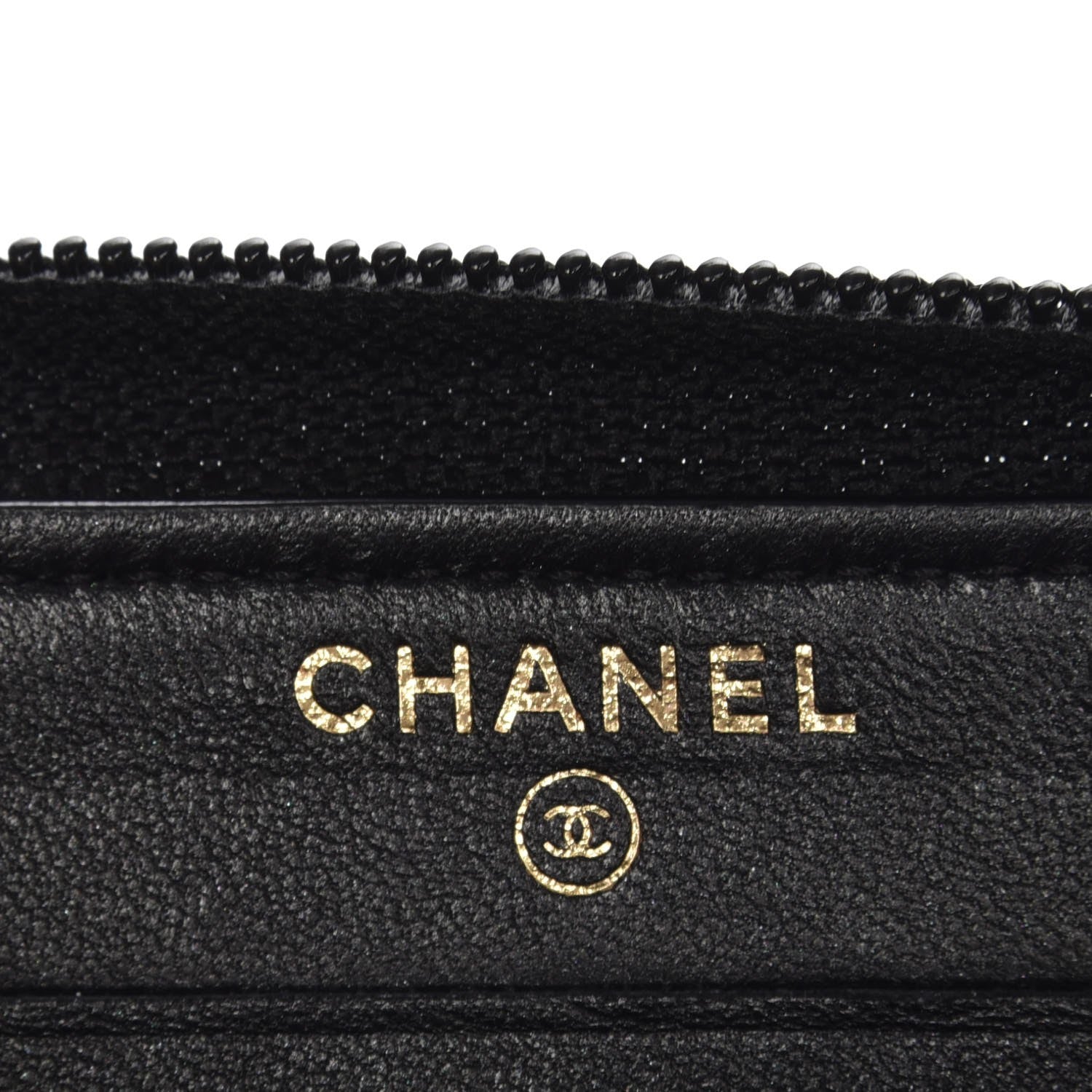 Chanel Glazed Calfskin Quilted Small Boy Zip Around Wallet Black 6 of 9