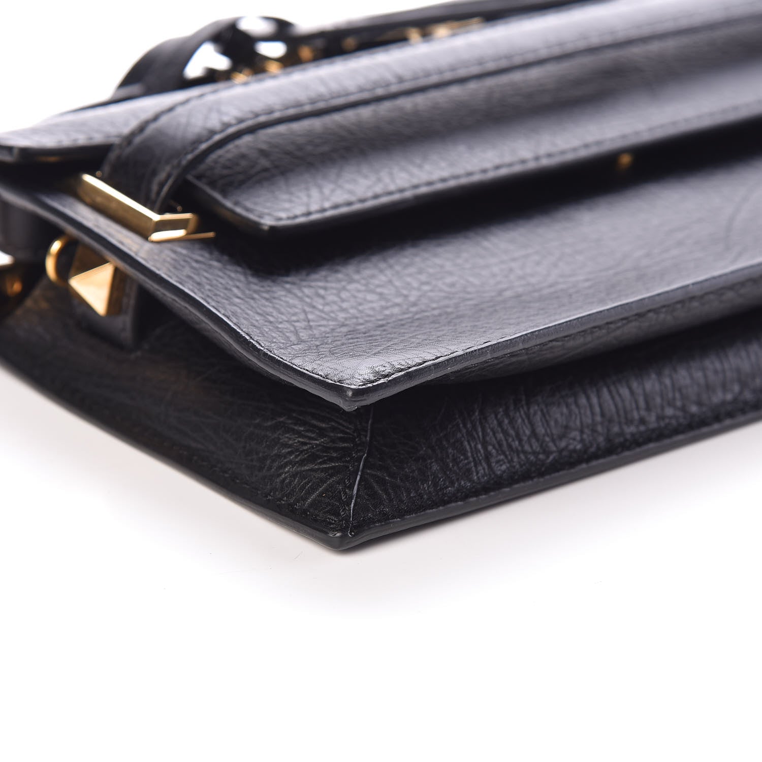 Valentino Garavani Calfskin Elephant Embossed My Rockstud Clutch Black 7 of 8