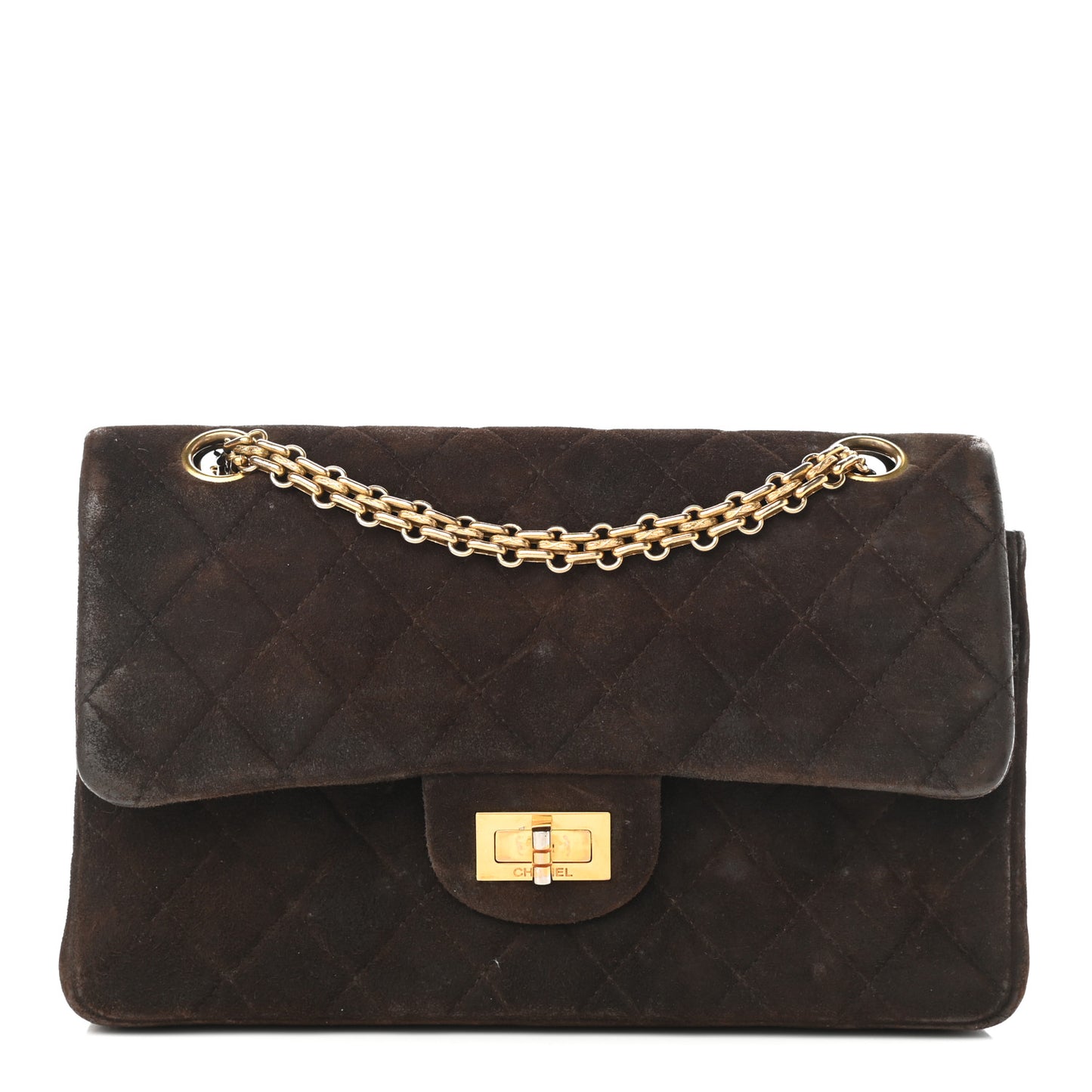 Suede Quilted 2.55 Reissue 225 Flap Brown