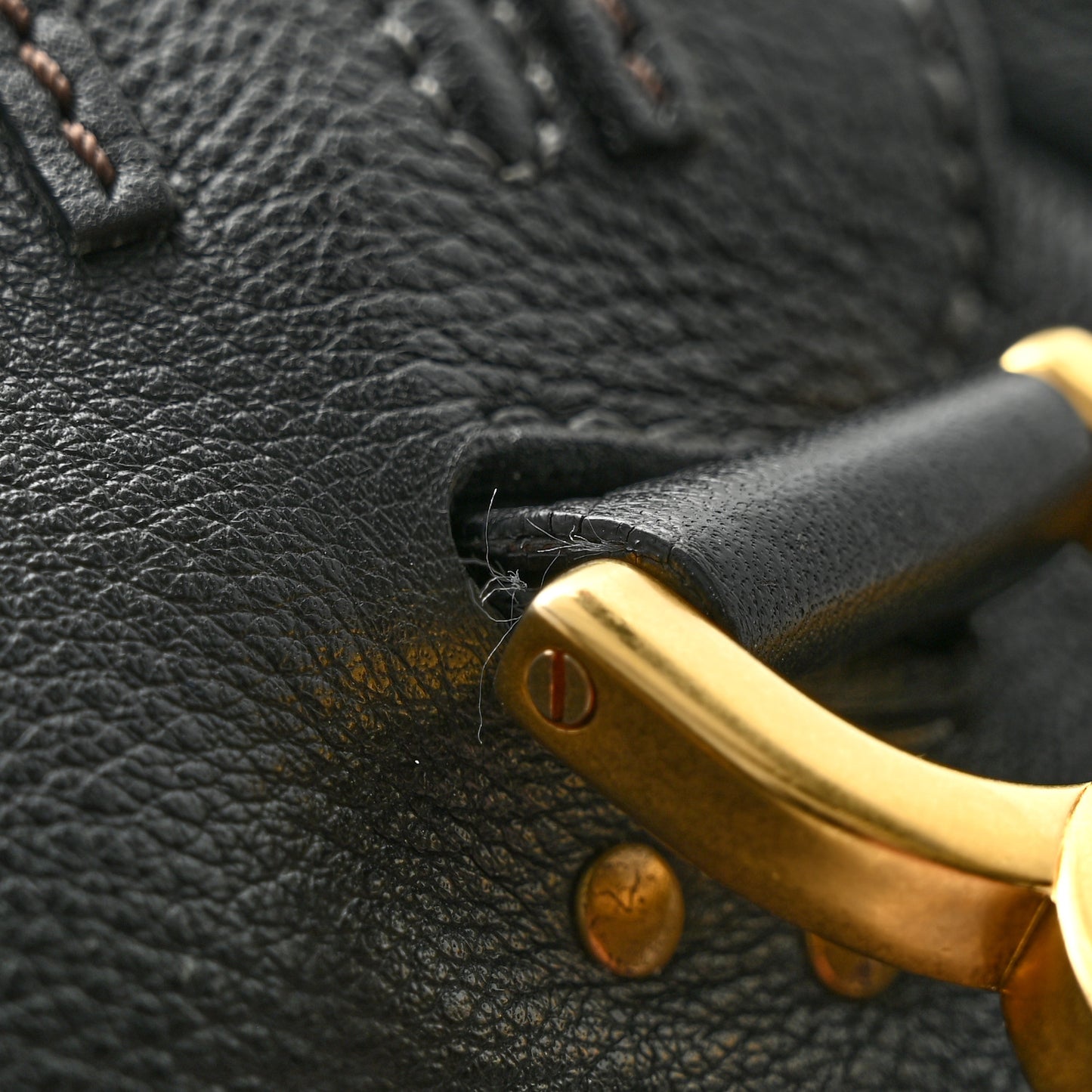 Calfskin Large Marcie Satchel Black