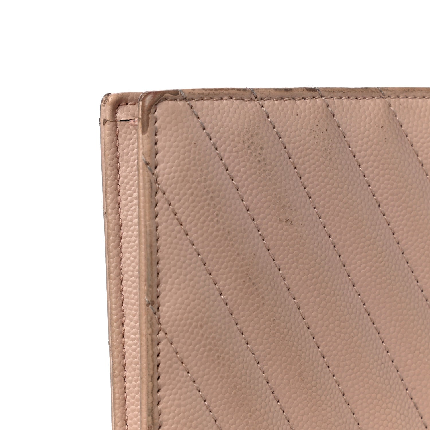 Saint Laurent Grain De Poudre Matelasse Chevron Monogram Envelope Chain Wallet Nude Powder 29 of 30