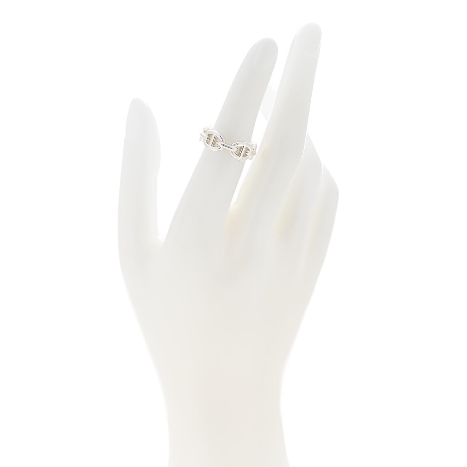 Hermes Sterling Silver PM Chaine d'Ancre Enchainee Band Ring 50 5.25 2 of 8