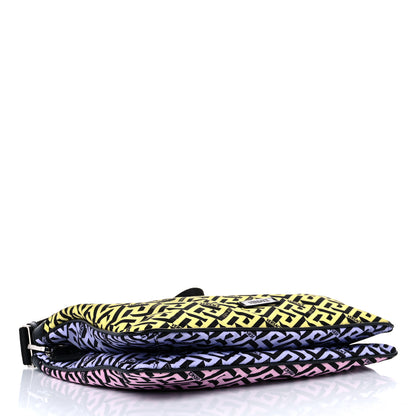 Versace Coated Canvas Calfskin La Greca Signature Shoulder Bag Multicolor 4 of 12