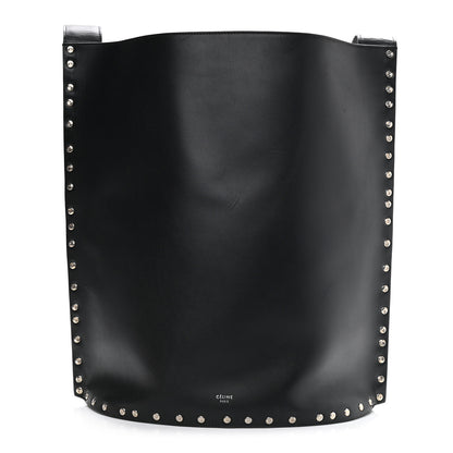 Celine Satinated Natural Calfskin Large Studs Bucket Shoulder Bag Dark Navy 1 of 11