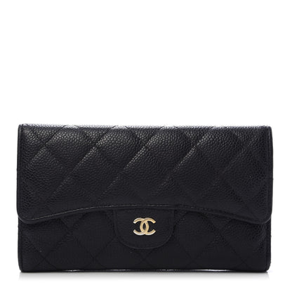 Chanel Caviar Quilted Large Flap Wallet Black 1 of 12