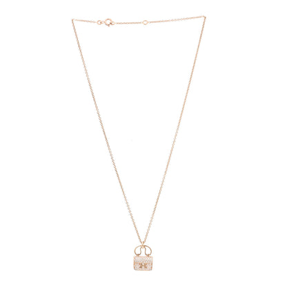Hermes 18K Rose Gold Diamond Constance Amulette Pendant Necklace 3 of 6