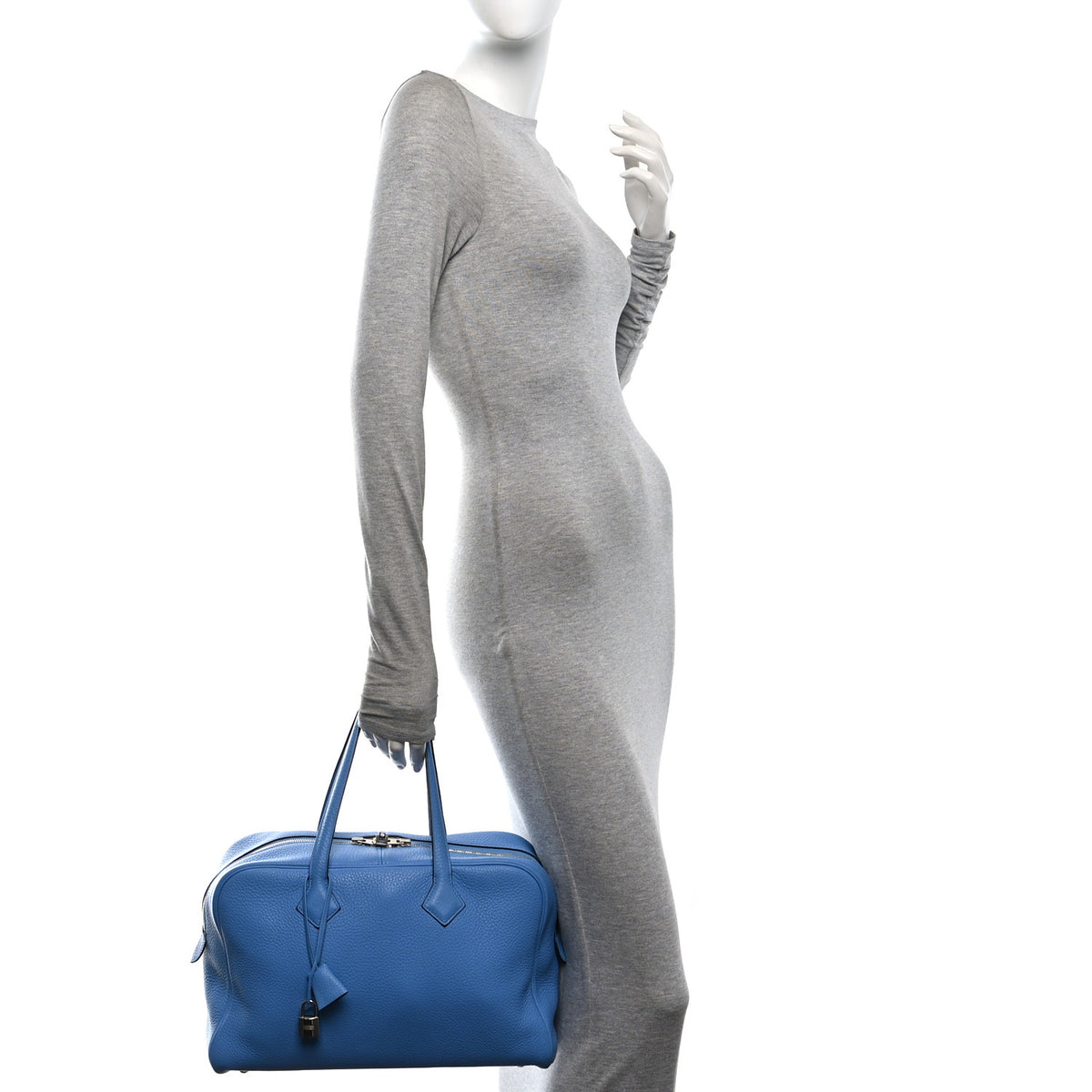 Hermes Taurillon Clemence Victoria II 35 Bleu Paradis 2 of 10