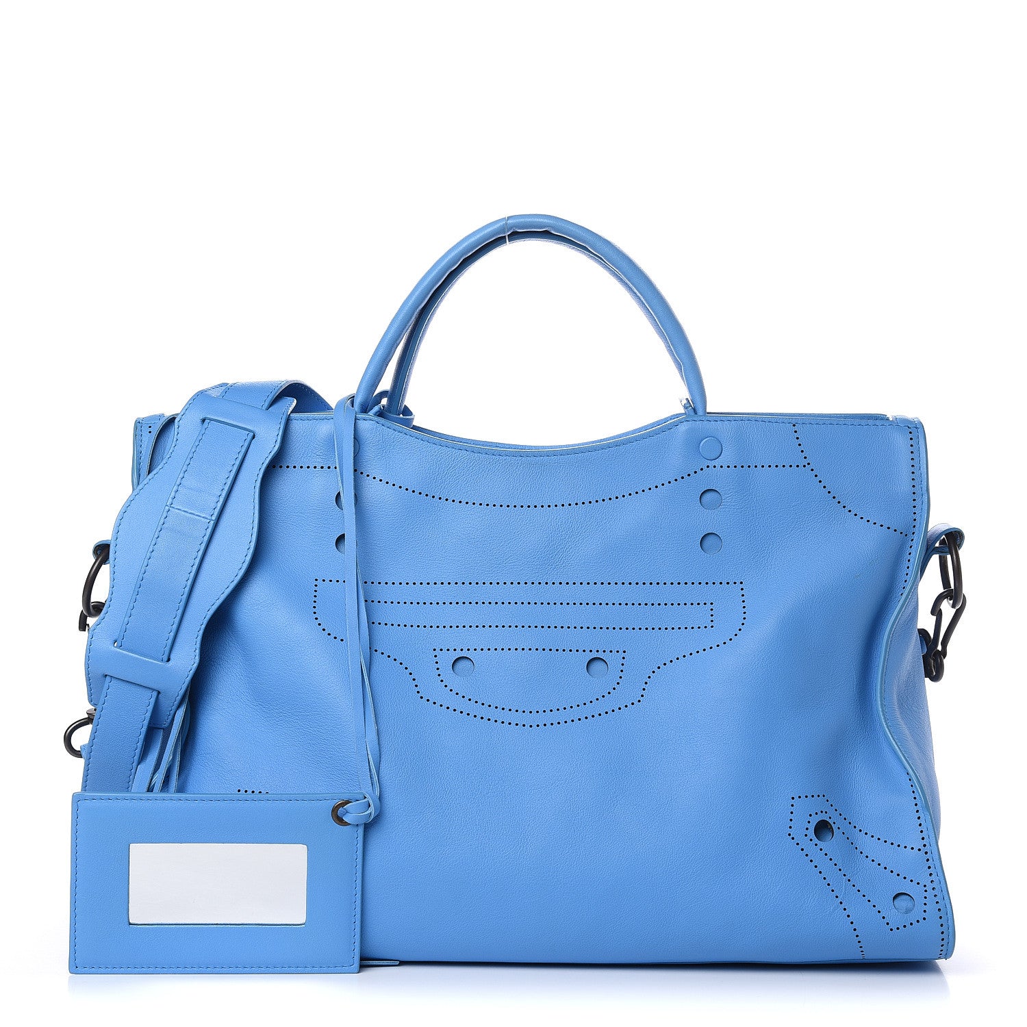 Balenciaga Veau Soyeux Perforated Blackout City Bleu Turquoise 1 of 13