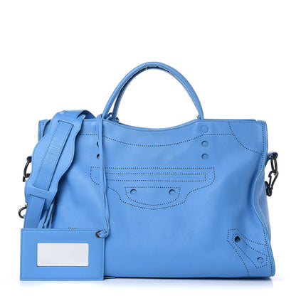 Balenciaga Veau Soyeux Perforated Blackout City Bleu Turquoise 1 of 13