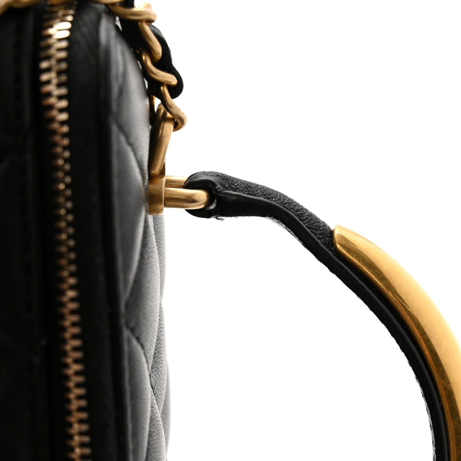Chanel Lambskin Quilted Metal Small Top Handle Vanity Case With Chain Black 14 of 16