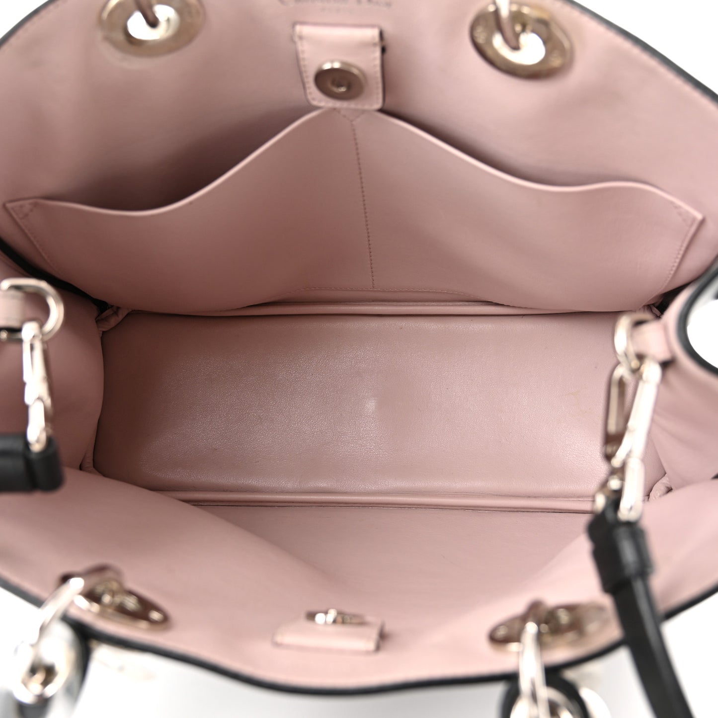 Smooth Calfskin Medium Diorissimo Tote Black Rose Poudre