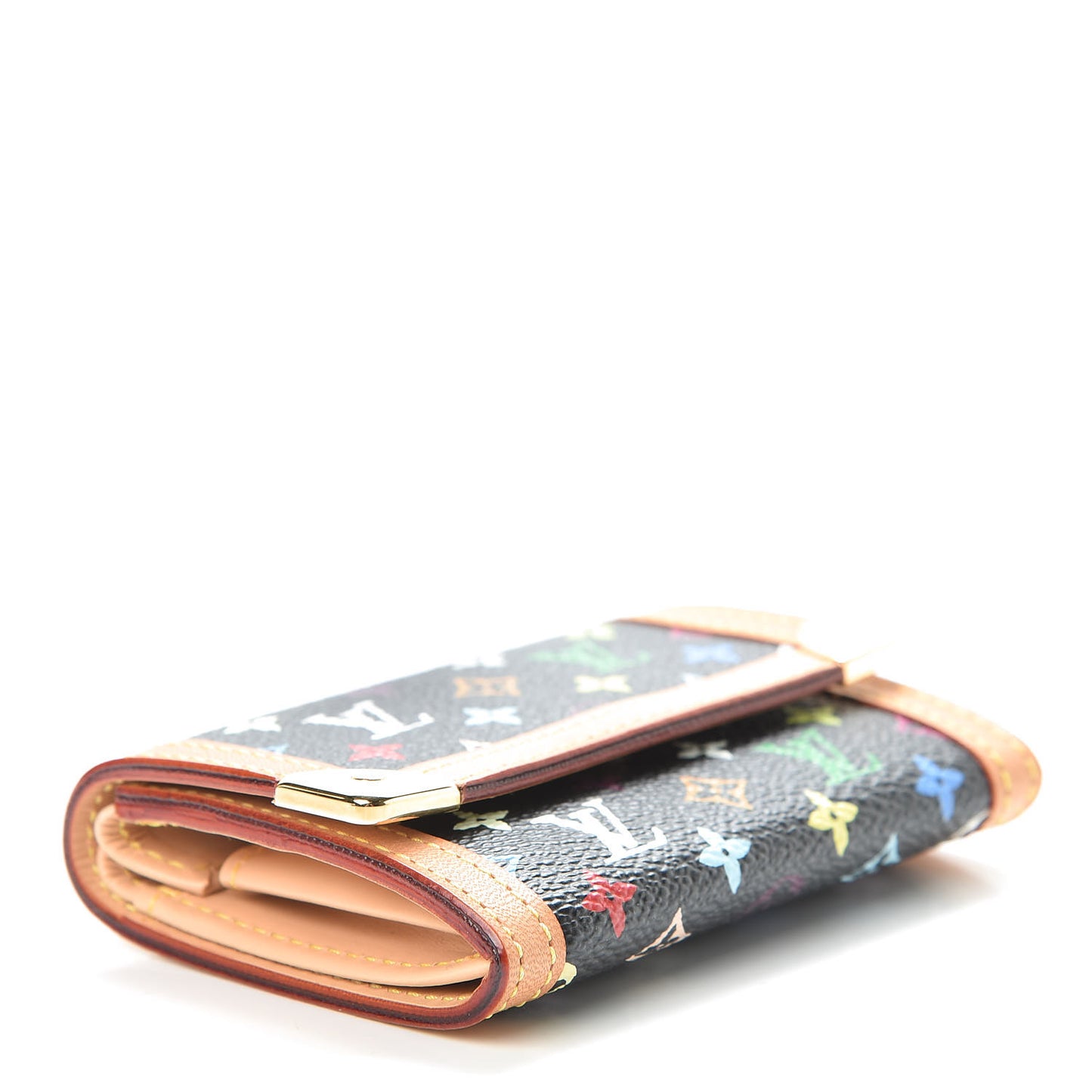 Monogram Multicolor Porte-Monnaie Plat Coin Purse Black
